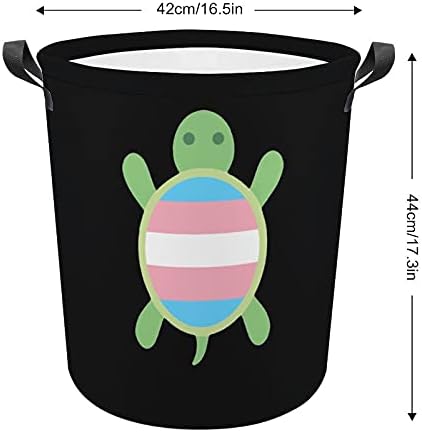 Transseksüel Bayrak Kaplumbağa Çamaşır Sepeti saklama kutusu Sepetleri Kolay Taşıma Kolları İle Oyuncaklar İçin Giysi Organizatör