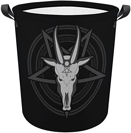 Kafatası Keçi Pentagramda katlanabilir çamaşır sepeti Büyük çamaşır sepeti Hafif Depolama Sepeti Oyuncak Organizatör Kolları