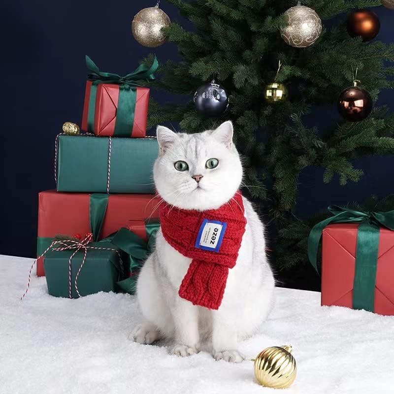 Joiena Kedi Köpek Noel Kostüm Pet Eşarp Kıyafeti, Noel Kedi Giysileri Yaka, Noel Kolye Eşarp, Kediler ve Köpek Yavrusu için
