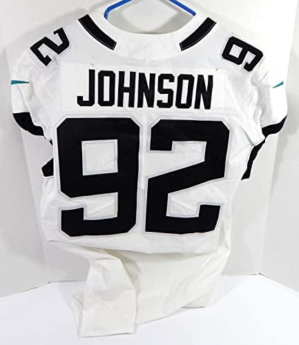 2018 Jacksonville Jaguars Caleb Johnson 92 Oyunu Verilen Beyaz Forma 44 DP36030-İmzasız NFL Oyunu Kullanılmış Formalar