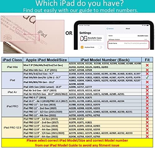 DuraSafe Kılıfları iPad 9.7 5. 6. Nesil Hava 1. 2. Nesil [iPad 5 6 Hava 1 2] MH2V2LL/A MRM52LL/A MP242LL/A Ekstra Şok Koruması