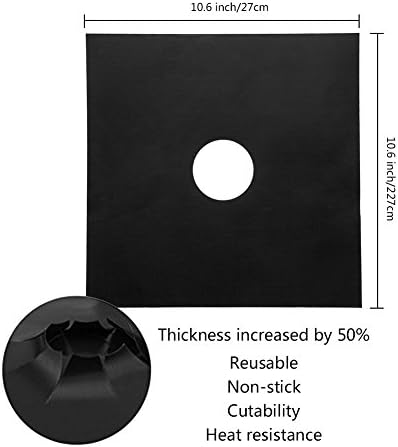 v serin livat Gaz Aralığı Soba Brülör Kapakları - 6 Paket 0.3 mm Kalınlığında Siyah Ocak Gömlekleri Koruyucular Yapışmaz