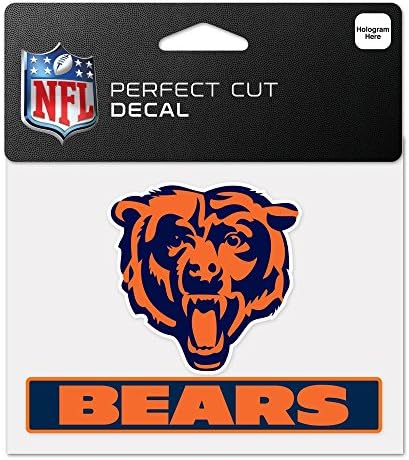 NFL Chicago Bears WCR47941014 Mükemmel Kesim Renkli Çıkartma, 4,5 x 5,75
