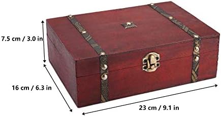 Hazine Kutusu, Vintage Ahşap Takı saklama kutusu Metal Kilit ile, Retro Antika El Yapımı Hediye Kutusu Saklamak için İnci