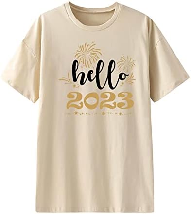 Sonbahar Yaz Üst Bayanlar Kısa Kollu 2023 Elbise Moda Ekip Boyun Grafik Casual Bluz Gömlek Bayan için 8H 8H