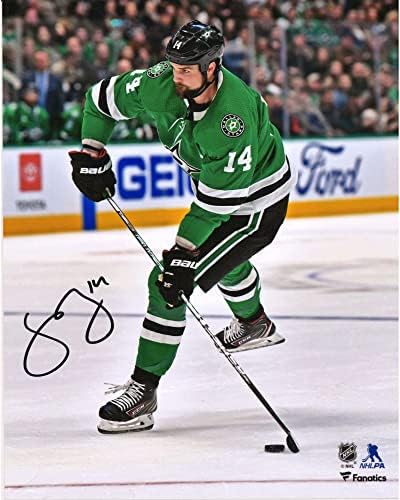 Jamie Benn Dallas Stars İmzalı 8 x 10 Yeşil Forma Fotoğraf Çekimi-İmzalı NHL Fotoğrafları