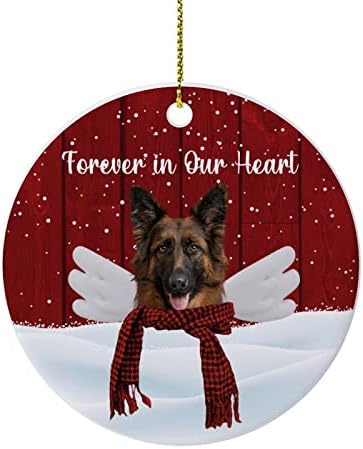 Noel Hatıra Süsleri Kalbimizde Sonsuza Dek Noel Köpeği Seramik Süs İdeal Hediye Süsleri Noel Ağacı Askı Süsleri Hatıra Noel