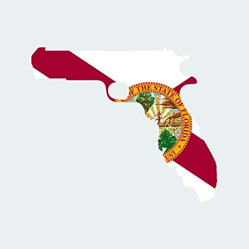 fagraphıx Gunshine Florida Eyalet Silah Şekli Sticker Çıkartma Kendinden Yapışkanlı FL Güneş Tabancaları 2A 5.5 Geniş