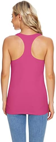TAİPOVE Pamuk Atletik Tankı Yoga Üstleri koşu tişörtü w Dahili Sutyen Kadınlar için Salonu Strappy Aktif Giyim 2 paket