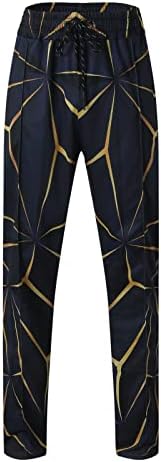 BEUU Erkek 2 Parça Kıyafetler Setleri, moda Uzun Kollu Geometrik Grafik Zip Up POLO GÖMLEK İpli Pantolon Tasarımcı Seti