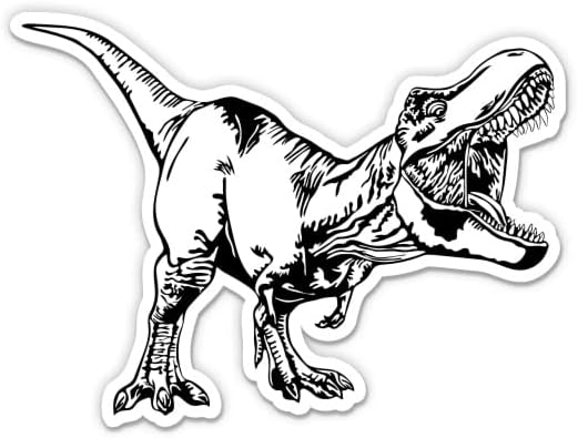 T-Rex Dinozor Sticker-3 laptop etiketi - Araba, Telefon, Su Şişesi için Su Geçirmez Vinil - Trex Çıkartması