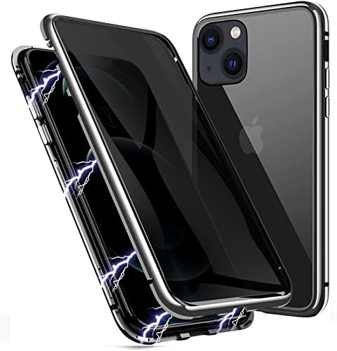 UMTİTİ Anti-peep Anti-Casus Gizlilik iPhone 14 Pro için Manyetik Kılıf, Dahili Ekran Koruyuculu Tam Gövde Manyetik Şeffaf