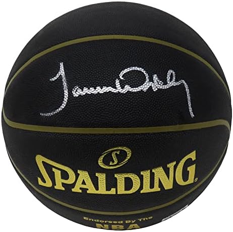 James Worthy İmzalı Spalding Elevation Siyah NBA Basketbolu - İmzalı Basketbollar