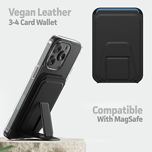 Kaplı Şeffaf Kılıf w / Cüzdan kart tutucu iPhone 14 PRO 6.1 Ekran Koruyucu ile (MagSafe ile Uyumlu)