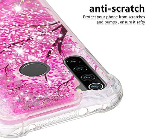HMTECHUS Redmi Not 8 Kız Glitter Sıvı Sparkle Yüzer Lüks Parlak Quicksand Temizle Yumuşak TPU Silikon Darbeye Dayanıklı Tampon