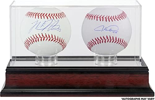 Matt Harvey ve Jacob DeGrom New York Mets İmzalı Beyzbol Topları ve Maun iki Beyzbol Çantası - İmzalı Beyzbol Topları