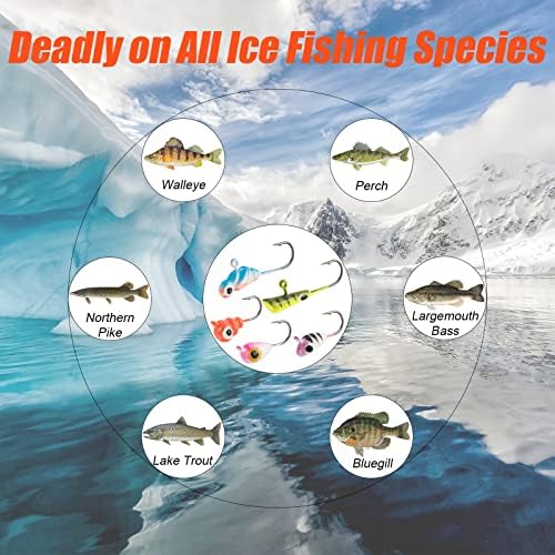 Dr. Balık 29 Paket Buz olta iğnesi kiti Buz Balıkçılık Lures Buz olta takımı Kış Balıkçılık Buz Jig Jig Rap Kanca Bas Panfish