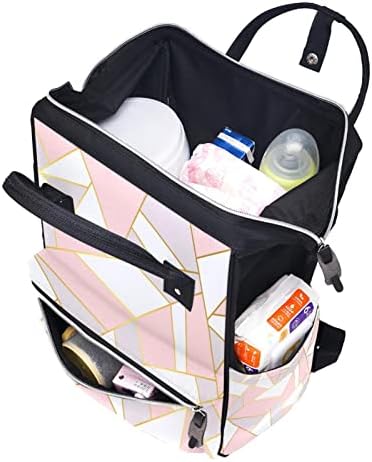GUEROTKR Seyahat Sırt çantası, Bebek Bezi Çantası, Sırt Çantası bebek bezi çantaları, soyut pembe geometrik sanat kafes desen