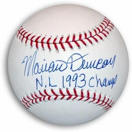 Mariano Duncan İmzalı Major League Baseball NL 1993 Şampiyonu İmzalı-İmzalı Beyzbol Topları