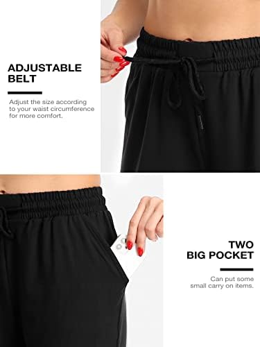 ZENEX Bayan Sweatpants Cepler, İpli Joggers Kadınlar için Konik Aktif Yoga Salonu rahat pantolon (S-3XL)