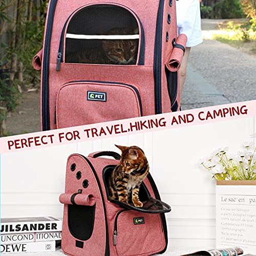 GUSEN Kedi Taşıyıcı Sırt Çantası, Küçük Köpekler ve Kediler için evcil hayvan sırt çantası, iç güvenlik ile, Yürüyüş Seyahat