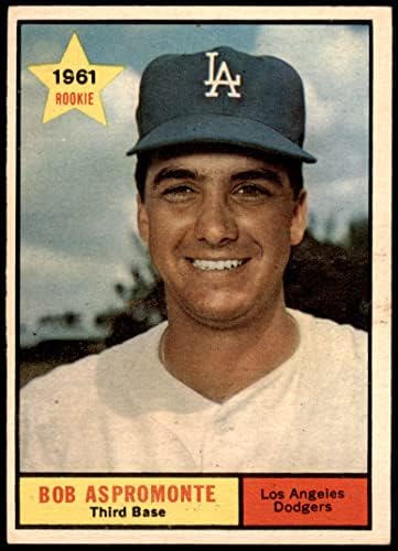 1961 Topps 396 Bob Aspromonte Los Angeles Dodgers (Beyzbol Kartı) ESKİ / MT Dodgers