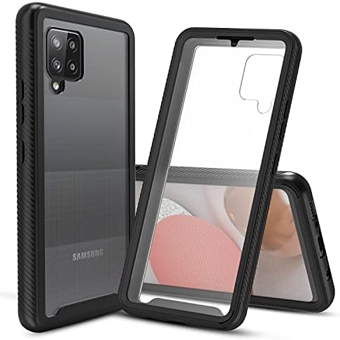 CBUS Ağır Telefon Kılıfı ile Dahili Ekran Koruyucu Kapak için Samsung Galaxy A42 5G-Tam Vücut (Siyah)