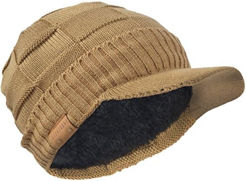 Retro Newsboy Örme Şapka ile Visor Bill Kış Sıcak Şapka Erkekler için