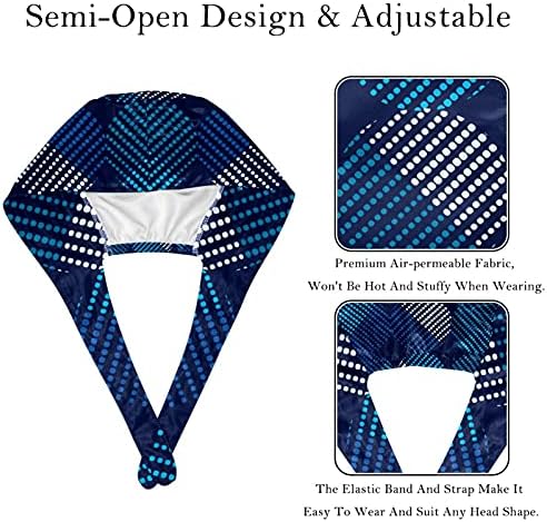 Nıaocpwy Estetik Polka Dot Mavi çalışma Kapağı Düğmesi, Moda Kabarık Fırçalama Şapka Kadın Erkek, 2 Paket