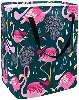 Yağmur damlası Flamingo Desen Baskı Katlanabilir çamaşır sepeti, 60L Su Geçirmez çamaşır sepetleri çamaşır Kutusu Giysi Oyuncak