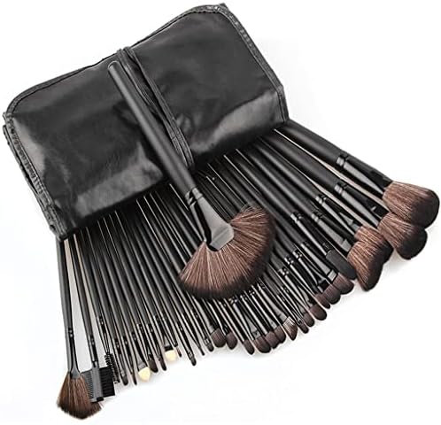 SMLJLQ 32 adet Siyah Makyaj Fırçalar Seti Pudra Allık Kontur Kozmetik Güzellik Araçları pincel Kiti ıle Deri kılıf