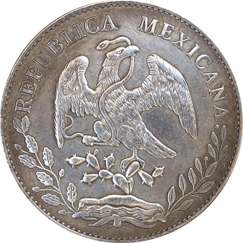 QİNGFENG Antika Paralar Antika Gümüş Dolar Meksika 1891 El Sanatları Koleksiyonu