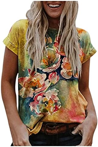 Kadın vintage tişört Moda 3D Çiçek Baskılı Tees En Moda Hawaiian Kısa Kollu Gömlek Retro günlük t-Shirt