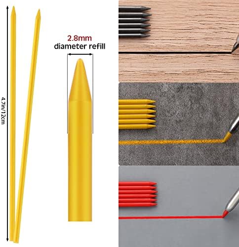 Marangoz için 90 Paket 2.8 mm Kalem Yedekleri Mekanik Yapı Kalem Değiştirmeleri Metal İşaretleyici Yedekleri Marangoz Yazma