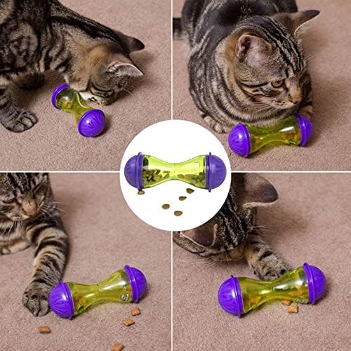 OALLK Kedi Besleyici Oyuncak Dahili Çan İnteraktif Oyun Kediler için Gıda ile Doldurun ve Davranır Porsiyon Kontrolü ve Hızlı