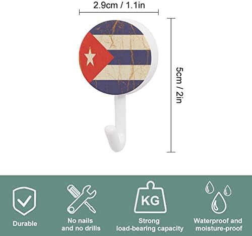 Küba Bayrağı Buruşuk Kağıt üzerinde 10 Adet Plastik Kanca Sevimli Duvar Kanca anahtar kancası Ev Mutfak Kapı Dekor için