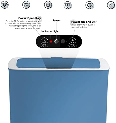XFGDE çöp tenekesi Kapaklı Sensör Fotoselli sensörlü çöp kovası Çöp Kutusu Mutfak Kutusu Mutfak/Oturma Odası/Ofis için Geri