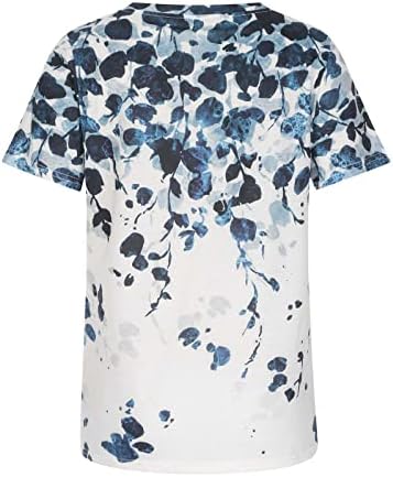 Bluz Tee Bayanlar Yaz Sonbahar Kısa Kollu Yumuşak Rahat Giyim Pamuk Crewneck Çiçek Grafik Salonu Tshirt BR