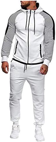 GLVSZ Erkek Eşofman 2 Parça Hoodie Eşofman Setleri Rahat Rahat Camo koşu kıyafetleri Beyaz 3X-Large