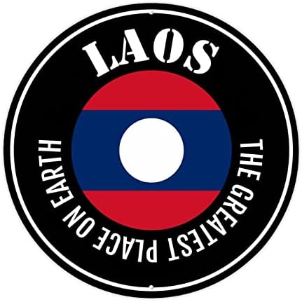 Renkli Metal Alüminyum Burcu Dünyadaki En Büyük Yer Laos Yuvarlak Metal Tabela 12in Ulusal Bayraklar Burcu Vatanseverler