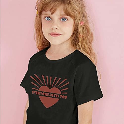 Çocuk Erkek Kız Mektup Kalp Baskı kısa kollu t-shirt Tee Toddler Yaz Üstleri Ekip Boyun Tee Gömlek