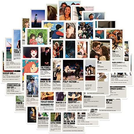 Laptop için 50 adet Klasik Anime Film Çıkartmalar, Gençler Yetişkinler için Vintage Film Afiş Çıkartmalar Bilgisayar Su Şişeleri