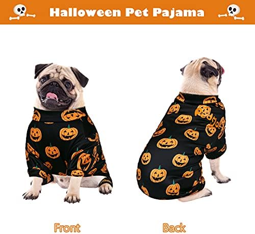 URATOT Pedgot Cadılar Bayramı Pet Pijama Köpekler için Kabak Köpek Tulum Pet Kostümleri Giyim Siyah Doggie Onesie, Yumuşak