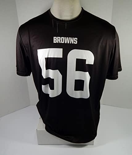 Cleveland Browns 56 Oyun Kullanılan Kahverengi Uygulama Egzersiz Gömlek Forması XL DP45244-İmzasız NFL Oyun Kullanılan