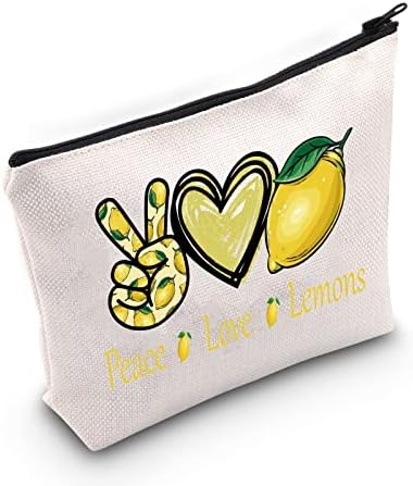 WZMPA Komik Limon Kozmetik Makyaj Çantası Limon Sevgilisi Hediye Barış Aşk Limon Makyaj fermuarlı kılıf çanta Meyve Sevgilisi