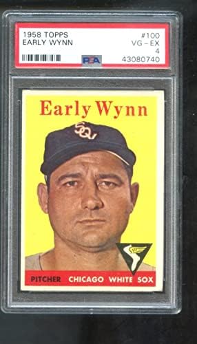 1958 Topps 100 Erken Wynn PSA 4 Kademeli Beyzbol Kartı Chicago White Sox MLB-Slabbed Beyzbol Kartları