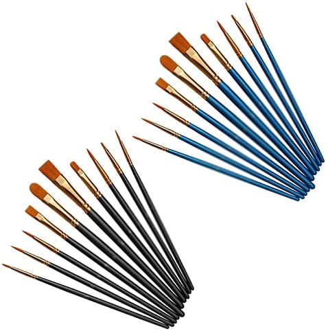 LMMDDP 10 Suluboya Yağ Akrilik Sanatçı Boyalı Kalem Naylon Saç Boyama Fırça Kolu Sanat Malzemeleri Kırtasiye (Renk: Mavi