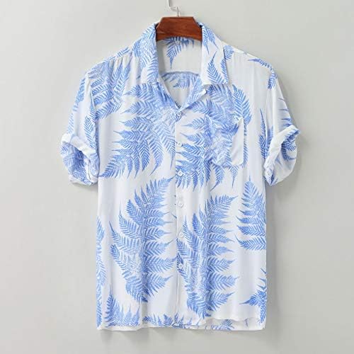 GDJGTA erkek havai gömleği Rahat Renkli Ayçiçeği Baskı T-Shirt Düğmeleri Yaka Üst Kısa Kollu Tee Gevşek Bluz