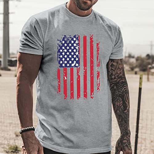 ZDFER erkek Bağımsızlık Günü T-Shirt 4th Temmuz Kısa Kollu Gömlek Amerikan Bayrağı Baskı Yaz Casual Crewneck Tee Tops