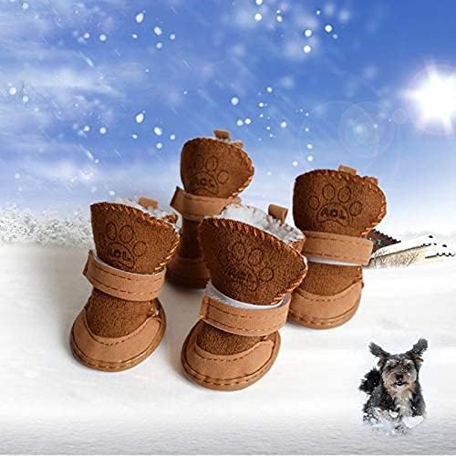TOOPONE 4 adet Köpek Ayakkabı Sonbahar ve Kış Yeni Kar Botları evcil hayvan ayakkabısı Kış Sıcak Yumuşak Peluş Artı Kadife